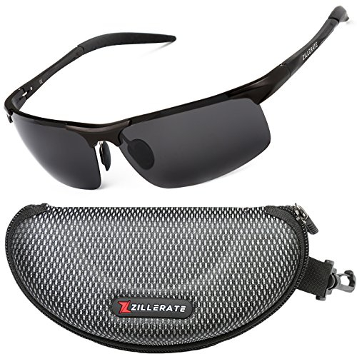ZILLERATE Polarisierte Sonnenbrille Herren Damen | Leicht, HD-Linsen, UV-Schutz | Klassisch Vintage Brillengestell | Golf Fahren Angeln Reisebrille Outdoor-Sportarten Mode Sonnenbrille [Schwarz]