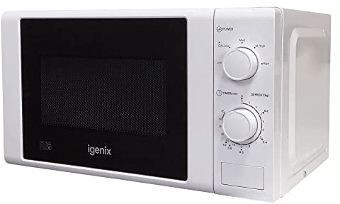 Igenix IG2071 Solo Manual Microwave, 5 Power Levels and Defrost Function, 30 Minute Timer, 700 W, 20 Litre, White