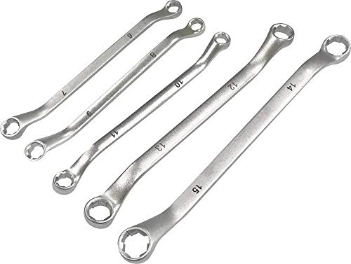 KUNZER 7SLS05 Spezialschlüsselsatz - 5-teiliges Doppelringschlüssel-Set 6-15 mm in Rolltasche