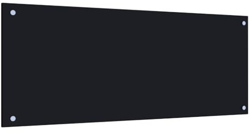 vidaXL Paraschizzi per Cucina Paraspruzzi Fornelli Resistente al Calore Pannello Splashback Parete Nero 100x40 cm in Vetro Temperato