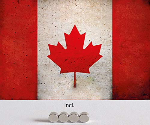 Blechschild 20x30cm gewölbt incl. 4 Magneten Kanada Canada Flagge Fahne Retro Schild Vintage