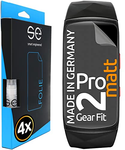4x se® 3D SCHUTZFOLIE Entspiegelt für Samsung Gear Fit 2 Pro,Anti-Staub, 100% Fingerabdruck & FaceID kompatibel, einfache blasenfreie Installation, Ultra-Klar, Stoß-Kratzfest, aus Deutschland