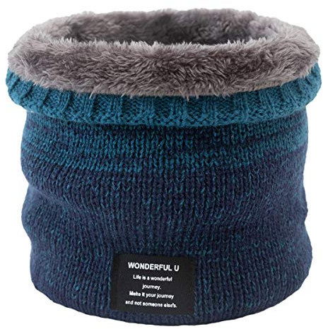 Xinqiao Unisex Loop-Schal, gestrickt, winddicht, dick, mit Fleece gefüttert Gr. Einheitsgröße, türkis