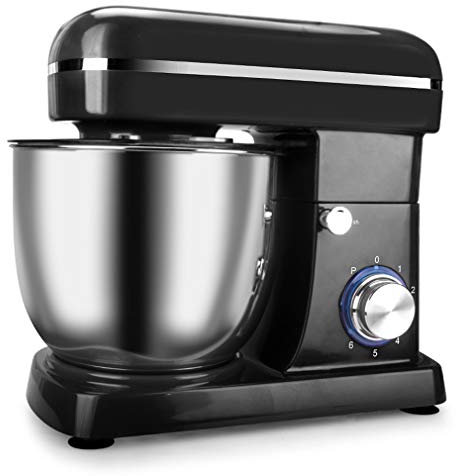 Batidora Amasadora 1500W, Batidora Amasadora Reposteria Profesional 5 Litros Capacidad Amasadora De Pan Automática Multifuncional 6 Niveles De Velocidad Con 304 Recipiente De Acero Inoxidable ,Negro