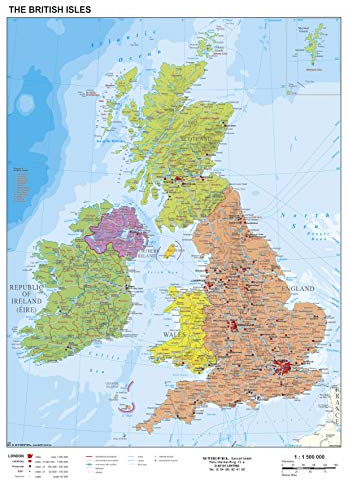 The British Isles political Papierposter NEUE AUFLAGE
