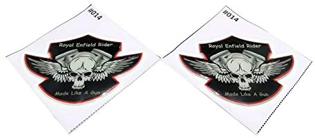 AEspares Passend für Royal Enfield Rider Made Like Gun Skull Feather Aufkleber-Set