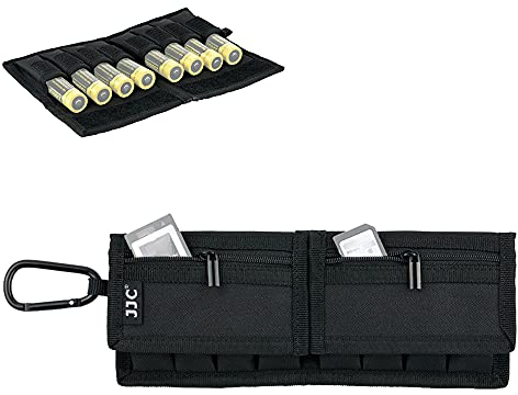 JJC Battery Pouch Bag Pockets for 8 Pcs 18650 Battery & Memory Card Holder Case for SD SDHC SDXC Cards