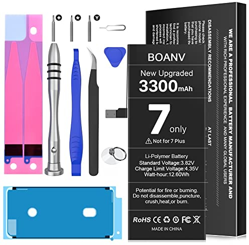 6500mAh Akku für iPhone 7, Boanv Ultra hohe Kapazität A1660/A1778/A1779, Ersatz für Akku mit professionellen Ersatzwerkzeugen