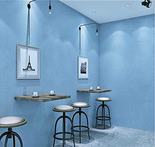 tapeten vliestapete Hellblau im nordischen Stil dunkles Muster uni geprägt Modern Klassisch Opulent für Schlafzimmer Wohnzimmer oder Küche 10m x 0,53m