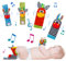 Yorgewd Lot de 4 hochets pour poignet et localisateurs de pieds, jouet sensoriel adorable animal nouveau-né pour bébés garçons et filles de 0 à 12 mois