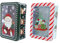Lata de metal para galletas navideñas: 2 unidades, diseño de Papá Noel con ventana, estilo vintage, lata para niños, hucha retro, lata para dulces, decoración de Navidad