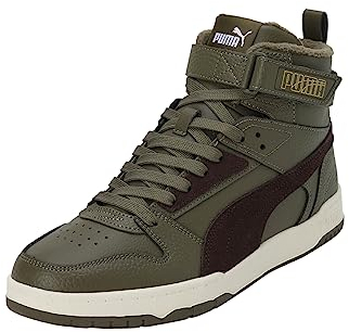 PUMA Unisex RBD Game WTR Sneaker, Deep Olive-Dark Chocolate Team Gold, 43 EU