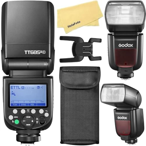 Godox TT685II-C TT685IIC Camera Flash for Canon Camera Flash Speedlite | E-TTL 2.4G GN60 HSS 1/8000S,0.1-2.6s Recycle Time,330 Full Power Pops,TCM Instant Conversion,Quick-Release Lock