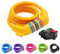 GOLDPOOL Fahrradschloss für Kinder, Zahlen-Code-Kombination-Kabel-Schloss, bunt, 120 cm x ∅12mm Stahlseil ummantelt (Orange)