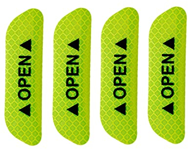 Autotür-Warnaufkleber, Asudaro 4 Stück Reflektierender Aufkleber der Autotür, Auto Tür Reflektierende Warnung Aufkleber Sticker Rückstrahler Sicherheit für Auto, Motorrad, Geländewagen, Roller,Grün