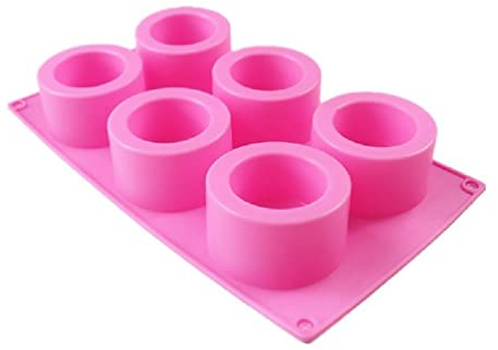 Moule à bougie rond en silicone à 6 trous pour bougie chauffe-plat, pot de fleurs, moule en résine époxy cristal, moule à stylo, moule en silicone pour bougies en béton