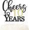 LOVENJOY Cheers to 10 Years Cake Topper Hallo 10. Geburtstag Tortendeko für Happy 10th Birthday Hochzeitstag Party Kuchen Dekoration, Zweiseitiger Glitzer Schwarz und Gold