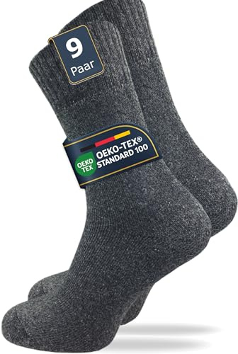 GAWILO Jägersocken für Herren (9 Paar) | Robuste Army- und Freizeitsocken mit Frotteefuß verhindert Bildung von Blasen und reguliert Feuchtigkeit (grün)