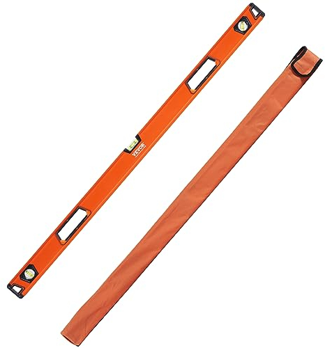 VEVOR Wasserwaage Aluminium Magnetwasserwaage 1222 mm 3 Libellen 45-Grad-Winkel, Horizontal und Vertikal 0,5 mm/m inkl. Nylon-Aufbewahrungstasche Professional Wasserwaage