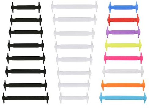 ZOCONE 3 Paires Lacet Elastique Adulte et Enfant, No Tie Lacets de Chaussure, No Tie Lacets pour Enfants et Adultes Lacets en Silicone Elastique Convient Aux Baskets Chaussures en Toile Bottes
