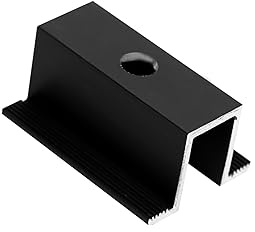 SUNEX® Mittelklemme Photovoltaik, Modulklemme Aluminium für Solarmodul Klemmen, PV Klemmen mit Nutenstein für Montageschiene, Solarschiene und PV Profil, Modulhöhe 30-40 mm, Schwarz, Set