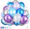 Ballons Frozen, 12 pouces violet bleu blanc et argent ballons de couleur ballons de confettis décoration de fête d'anniversaire sur le thème de la princesse de la neige glacée