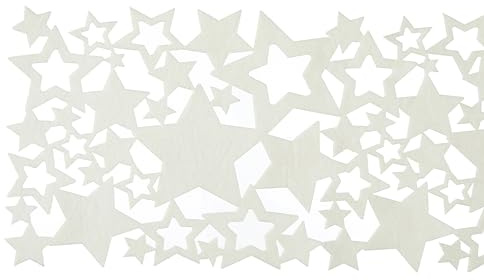 MC-Trend Filz Tischläufer „Sternennacht“ 140 x 24 cm aus 3 mm starkem Filz Tischdecke Tischdeko Unterlage Tischband Platzdeckchen für Weihnachten (Creme)