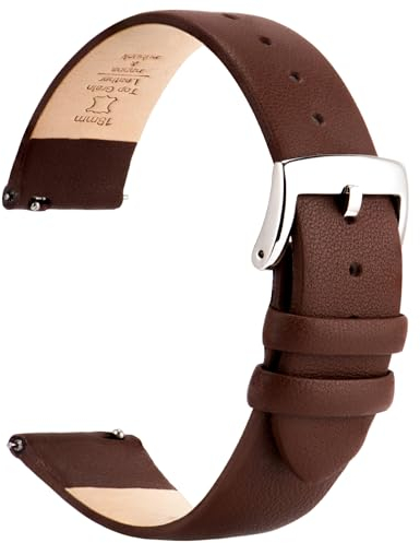 OTTOODY Leder Uhrenarmbänder 22mm 20mm 18mm 16mm 14mm 12mm Armband, Schnellverschluß Eleganten & Ultraweiches Uhrenarmband für Damen Herren, Hochwertige Ersatz Leder Armband für Uhr & Smartwatch