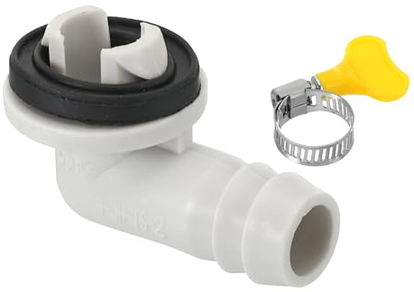 PATIKIL Conector de Manguera de Desagüe para Aire Acondicionado de 15mm, 1 Pieza Conector Universal con Abrazadera para Unidad de Aire Acondicionado, Estilo Blanco 5