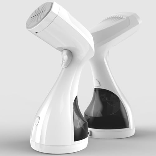 GOALPHA - Travel Garment Steamer, 30 Seconds Fast Heat, 1500W, Auto Shut-Off, Wrinkle Removal, with 300ml Detachable Water Tank for Clothes, Garments and Fabrics