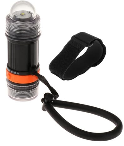 rockible Diving Flashlight Scuba Diving Strobe Scuba Diving Signal Light for Underwater Activities, Black