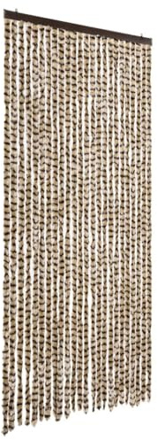 vidaXL Fly Curtain Beige and Brown 100x200 cm Chenille