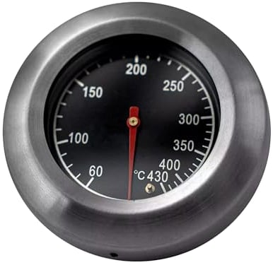BABOSSA Grillthermometer für BBQ & Pizzaöfen – Grill Thermometer mit klarer und präziser Temperaturanzeige von 60-400°C – einfache Montage, ideal geeignet für Holzkohle- sowie Gasgrills
