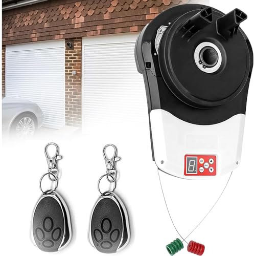STMKB Automatischer Rolltoröffnermotor, Rolltoröffner Für Garagentore, Mit 2 Fernbedienungen, Automatisches Garagenrolltor, Elektrischer Garagenrolltoröffner