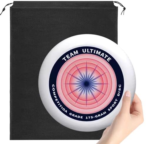 HONGECB Frisbee Ultimate, Wettkampf Scheibe, aus Bio Kunststoff, Professionelle Wurfscheibe mit Aufbewahrungstasche, Stabiler Flugbahn (Frisbee & Aufbewahrungstasche (Typ B Aufkleber))
