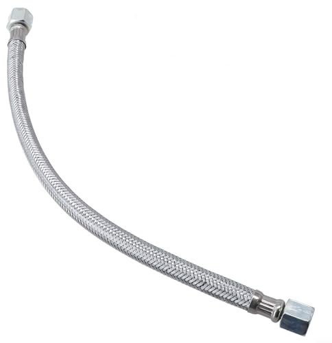 Kompressor für Überbrückungsschlauch Edelstahlschlauch mit 2 Adaptern Flexibler Luftschlauch für Druckluftleitungssystem 35.0 cm Länge Beide Seiten Armaturen frei drehen
