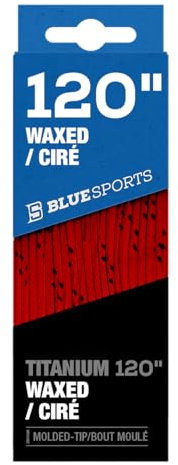 Blue Sports Pro gewachste Schnürsenkel, verschiedene Größen und Farben, Eishockey-Schnürsenkel für Hockeyspiele und sportliche Personen, Rot/Schwarz, 304,8 cm