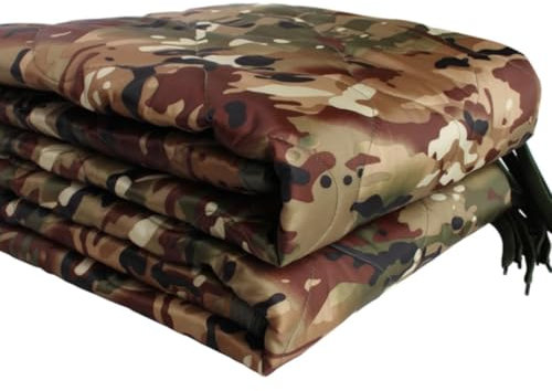 GHILEO Camo Poncho Liner Armee Decke Militär Schlafsack mit einer Kompressionstragetasche für Reisen Wandern Camping Outdoor Survival Autodecke