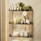 JHDXL Scaffale Sopra Toilette, organizzatore di spazio per il bagno, Lavatrice salvaspazio Organizer, Mobile sopra toilettes Scaffale Aperto, per Toilette, Bagno, Lavanderia(Light black)