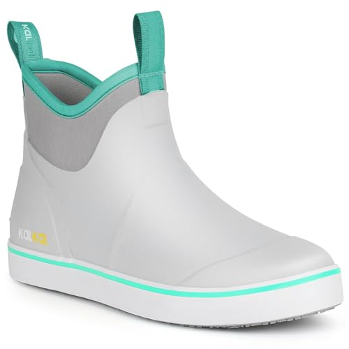 Kalkal Women's Deck Boots, Seafoam-Trim Collection Waterproof Ankle Boots