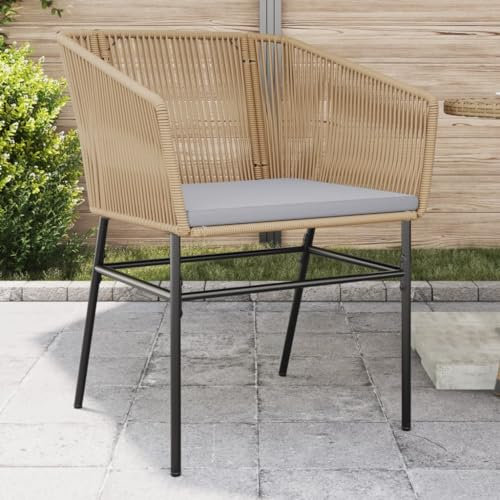 ZEYUAN Gartenstühle 2 STK. mit Kissen Braun Poly Rattan, Gartenmöbel, Terrassenstühle, Balkon Stühle, Balkonstuhl, Garten Stühle Für Draussen - 369103