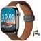 SeNool PU Cuir Bracelet pour Apple Watch 49mm 46mm 45mm 44mm 42mm Series 10/9/8/7/6/5/4/3/2/1/Ultra/Ultra 2, Bande Réglable Magnétique Bracelet de Remplacement Cuir pour iWatch/SE/SE 2 - Brun