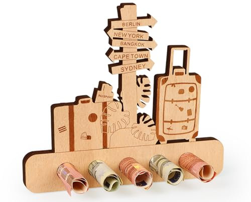 Giftota Reise Geldgeschenke Holz, Reisegutschein Gutschein Verpackung, Kreatives Geburtstagsgeschenk, Weihnachten Geldgeschenk