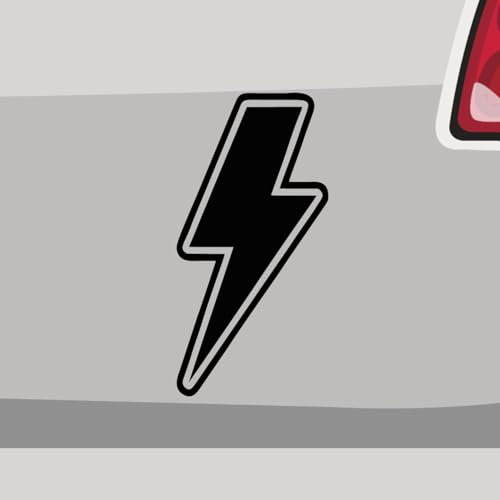 Autoaufkleber - Blitz Gewitter Symbol Solar - Sticker, Aufkleber für Auto, Motorrad, Fahrrad, Laptop, LKW, JDM Decal Racing (10x5cm | Schwarz)