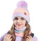WANYIG Mütze Damen Winter Beanie Schal Set Warm Wintermütze Strickmütze mit Schal Herbst Mütze und Schal set mit bommel/Weichem Fleece Innenfutter(Farbverlauf Gelb)