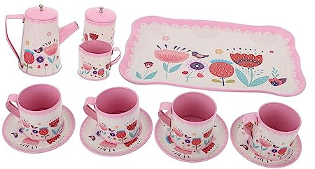 Alasum 1satz Englisches Teeservice Für Mädchen Teiliges Spielzeug-Set Blech Für Teepartys Rollenspiel Und Fantasievolles Spiel Für Geburtstagsfeiern