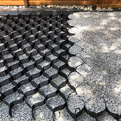 Kies-Stabilisatorgitter für den Außenbereich, für Auffahrt, Gehweg, Hinterhof, 5 cm hoch, einziehbares Geogitter-Bodengitter für Unterbau, B x L, 2 x 8 m (Farboptionen erhältlich)