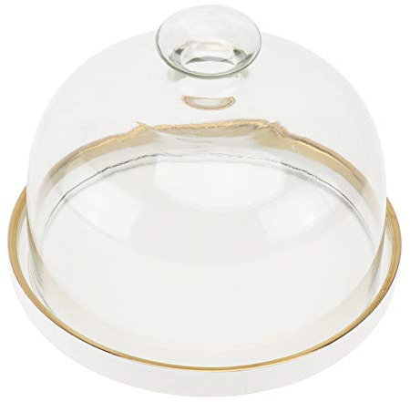 Amosfun Juego De Cubierta De Pastel Placa De Cubierta De Vidrio Bandeja Para Alimentos Tapa De Cerámica Tapa Para Tartas