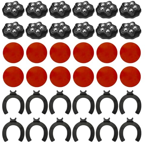 12 Stück Möbelrollen Klein für Möbel mit 5 Stahlkugeln und 12 Dämpfungspad | 360 Moving Wheels Selbstklebende Rollen für Möbel, Mini Kugelrollen Schwerlast, Kleine Möbelrollen Flach