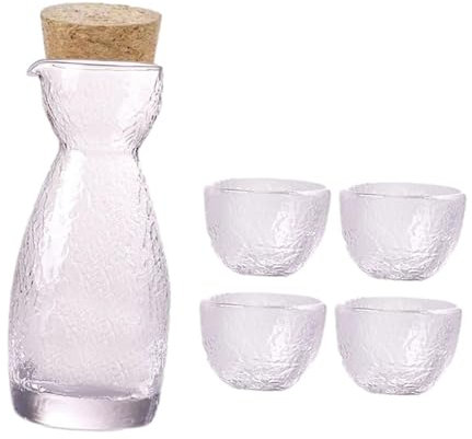 FLCPJGV Conjunto de Sake con Botella Y Cuatro Tazas para Celebraciones, Style B